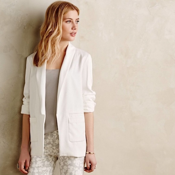 Anthropologie Jackets & Blazers - ANTHROPOLOGIE Cartonnier White Boyfriend Blazer